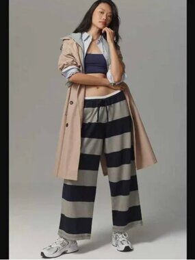 Daily Practice by Anthropologie - Rugby Pants - Navy/Grey - Size L